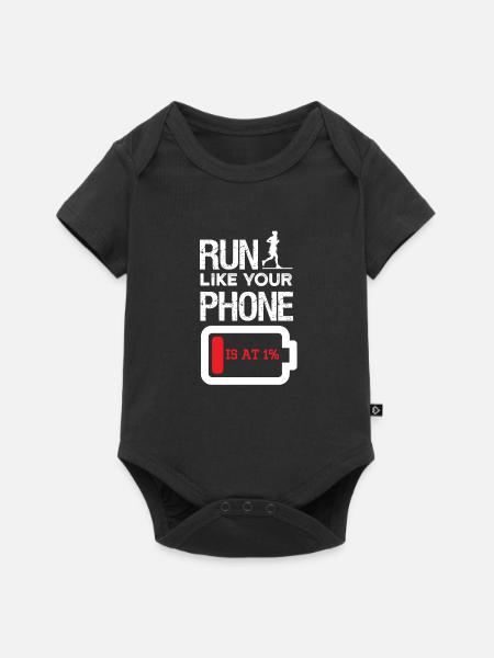Faire du jogging comme faible batterie de téléphone - Body à manches courtes Premium Bébé - noir