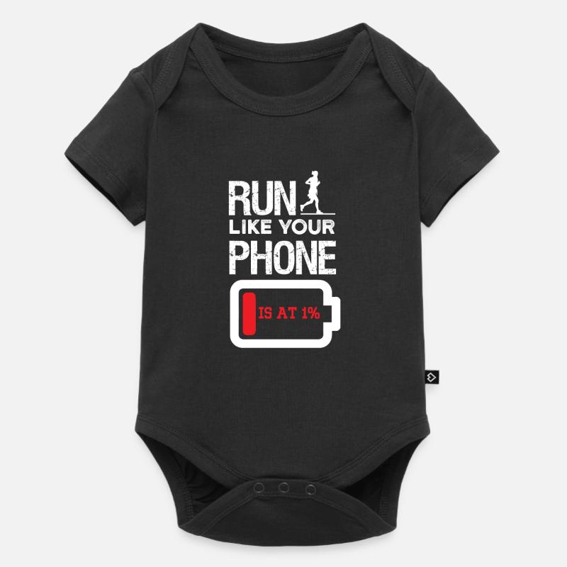 Faire du jogging comme faible batterie de téléphone - Body à manches courtes Premium Bébé - noir