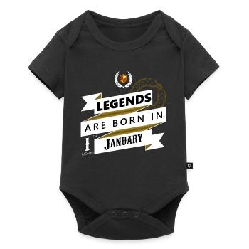 Legends are born in January Legends born - Baby Premium short-sleeve bodysuit - black - Front