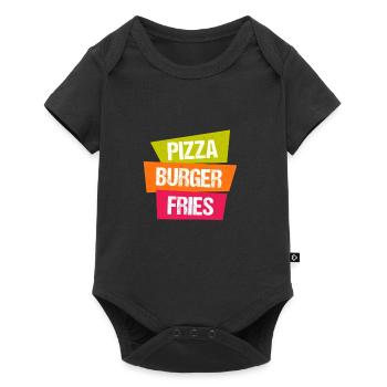 frites Pizza Burger - Body à manches courtes Premium Bébé - noir - Devant