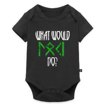 What would Loki do? Walhalla Spruch Geschenk Idee - Baby Premium Kurzarmbody - Schwarz - Vorne