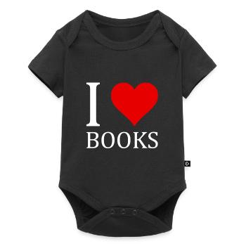 I love books design - Baby Premium short-sleeve bodysuit - black - Front