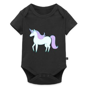 La dernière licorne douce - Body à manches courtes Premium Bébé - noir - Devant