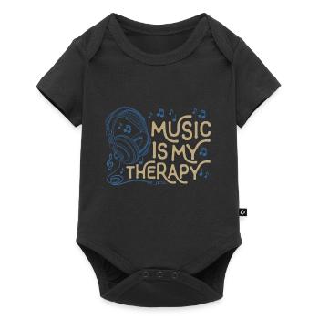 The music is my Therapy life - Baby Premium short-sleeve bodysuit - black - Front