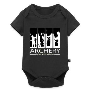 Tir à l'arc Tir à l'arc Bow cadeau Arbalète - Body à manches courtes Premium Bébé - noir - Devant