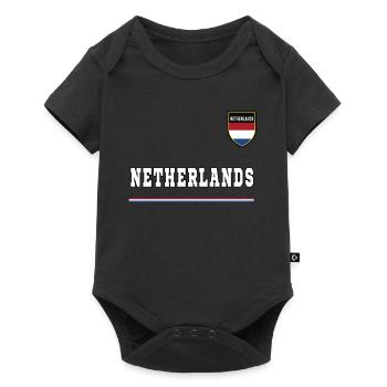 Pays-Bas Pays-Bas Hollande Drapeau néerlandais Drapeau - Body à manches courtes Premium Bébé - noir - Devant