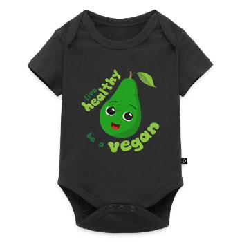Lebe Gesund , sei ein Veganer , - Baby Premium Kurzarmbody - Schwarz - Vorne