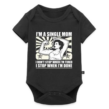 Cool Strong Single Mom T-shirt - Baby Premium short-sleeve bodysuit - black - Front