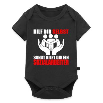 HILF DIR SELBST SONST HILFT DIR EIN SOZIALARBEITER - Baby Premium Kurzarmbody - Schwarz - Vorne