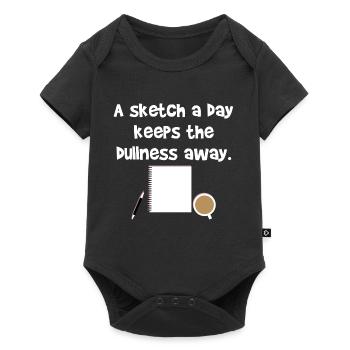 Esquisse jour crayon dessinateur disant idée cadeau - Body à manches courtes Premium Bébé - noir - Devant