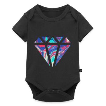 Simple colorful diamond design / symbol - Baby Premium short-sleeve bodysuit - black - Front