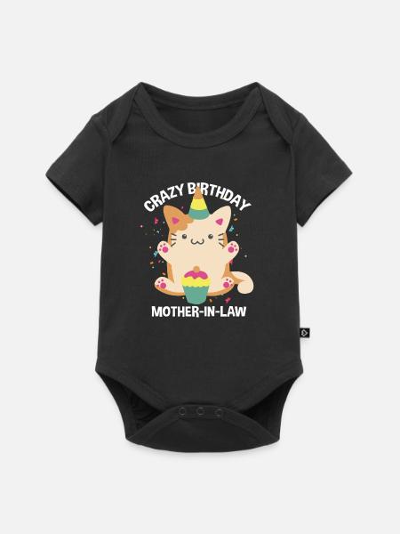 Funny Crazy Birthday Mother-In-Law - Baby Premium short-sleeve bodysuit - black