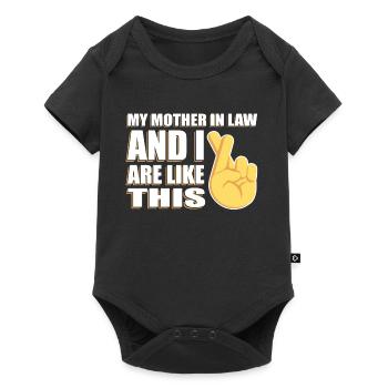 Cross fingers Mother-In-Law T-shirt - Body à manches courtes Premium Bébé - noir - Devant