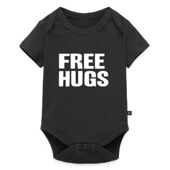 Gratis Umarmung freundlich glücklich Geschenk Idee - Baby Premium Kurzarmbody - Schwarz - Vorne