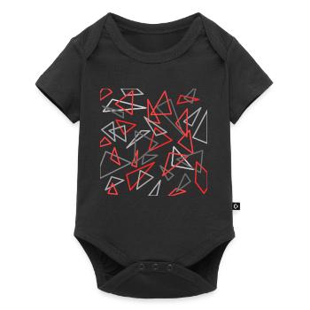 Triangle design rouge / gris - Body à manches courtes Premium Bébé - noir - Devant