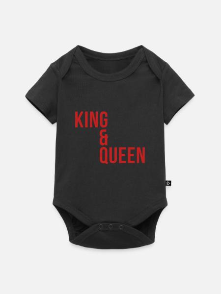 King & Queen - Baby Premium Kurzarmbody - Schwarz