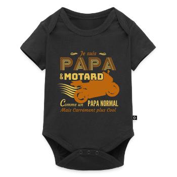 Motard Shirt • Papa & Motard Shirt Humoristique - Body à manches courtes Premium Bébé - noir - Devant