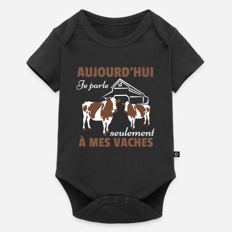 Vache Shirt • Mes vaches • Vache Cadeau - Body à manches courtes Premium Bébé - noir