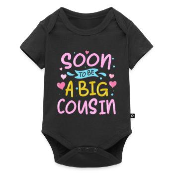 Bientôt un grand cousin - Body à manches courtes Premium Bébé - noir - Devant