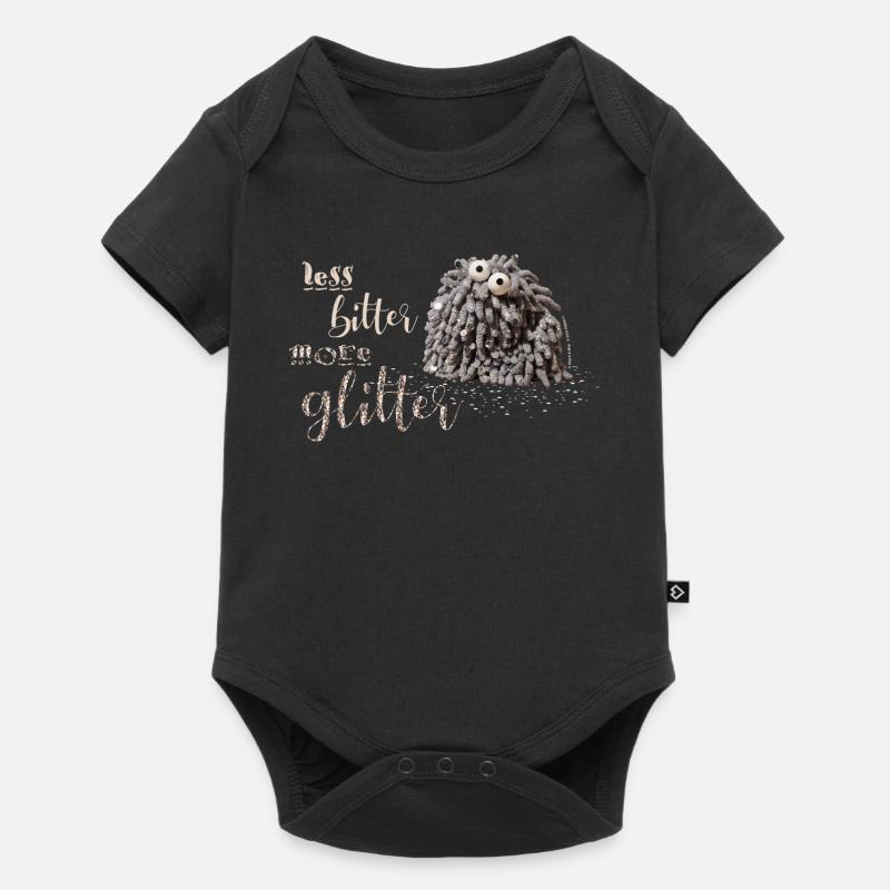 Glitzermop - Baby Premium Kurzarmbody - Schwarz