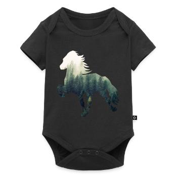 Islandpferd Forest - Body à manches courtes Premium Bébé - noir - Devant