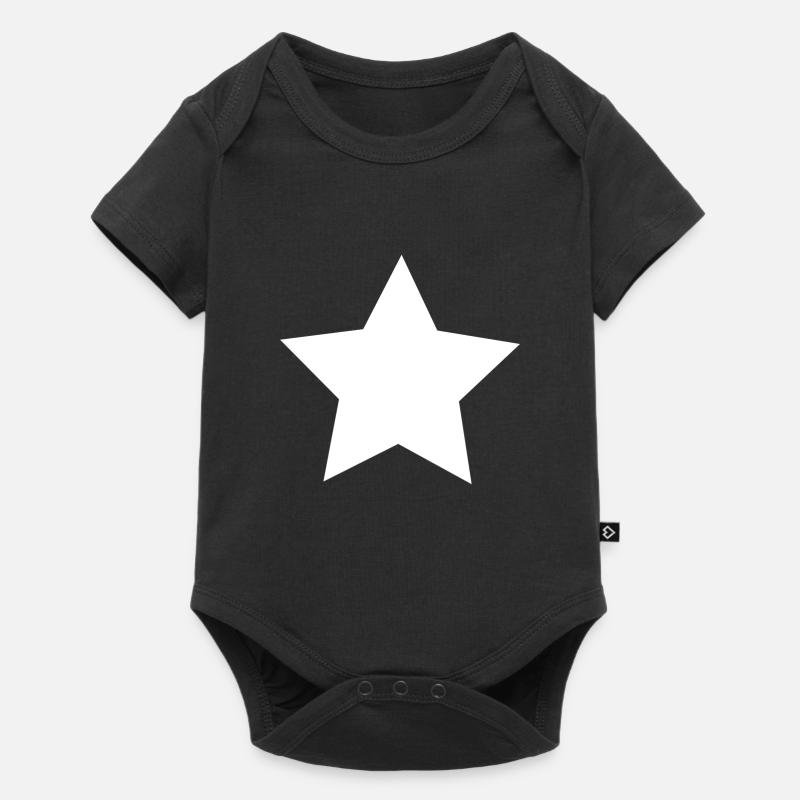 Étoile blanche - Body à manches courtes Premium Bébé - noir