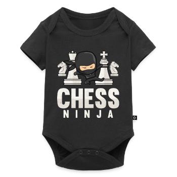 Chess Ninja Funny Chess Lover Gift Chess Player - Baby Premium Kurzarmbody - Schwarz - Vorne