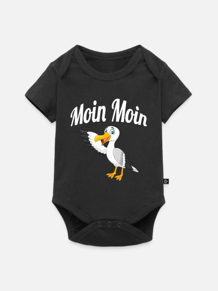 Moin Moin Möwe - Baby Premium Kurzarmbody - Schwarz