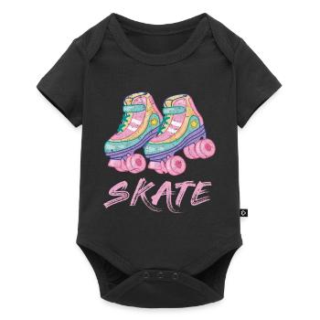 Rollschuh Roller Skate Design - Baby Premium Kurzarmbody - Schwarz - Vorne