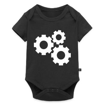 gear wheels - Baby Premium short-sleeve bodysuit - black - Front