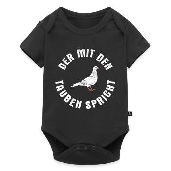 Taube Tauben Vogel - Baby Premium Kurzarmbody - Schwarz - Vorne