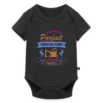 je ne suis pas parfait conducteur d´engins cadeau - Body à manches courtes Premium Bébé - noir - Devant