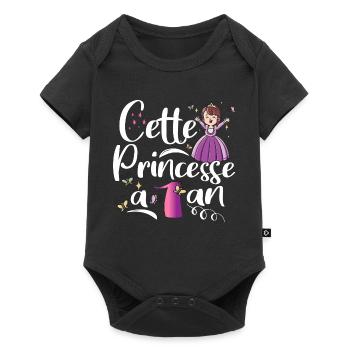 Anniversaire 1 an Bébé Princesse Cadeau - Body à manches courtes Premium Bébé - noir - Devant