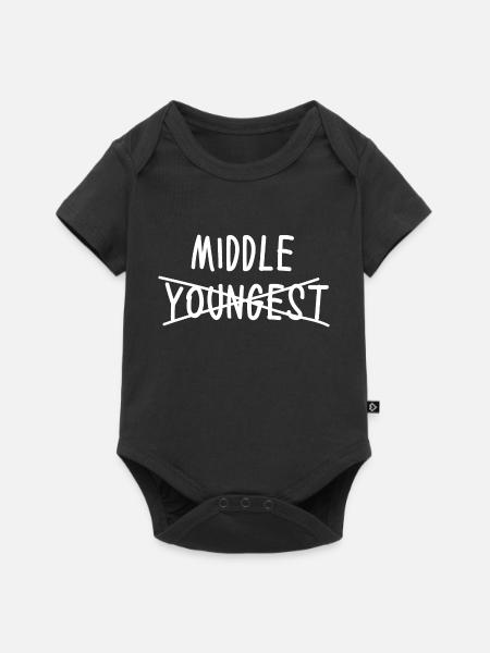 New Baby Middle Sibling Funny - Baby Premium short-sleeve bodysuit - black