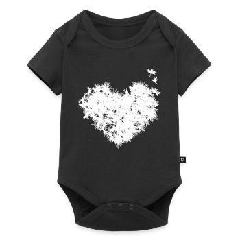 Pusteblumen Herz - Baby Premium short-sleeve bodysuit - black - Front