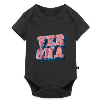Verona Italy City Font Vintage Retro Skyline - Baby Premium short-sleeve bodysuit - black - Front