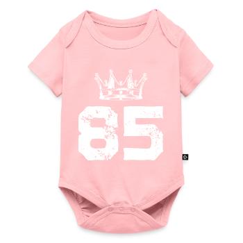 85 Zahl Krone - Baby Premium Kurzarmbody - Rosa - Vorne