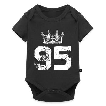 95 Number crown - Baby Premium short-sleeve bodysuit - black - Front