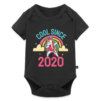 Cool since 2020 Party Dabbing Unicorn 2nd Birthday - Baby Premium short-sleeve bodysuit - black - Front