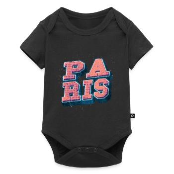 Paris France City Font Vintage Rétro - Body à manches courtes Premium Bébé - noir - Devant