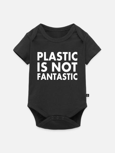 Plastic is not fantastic - Baby Premium Kurzarmbody - Schwarz