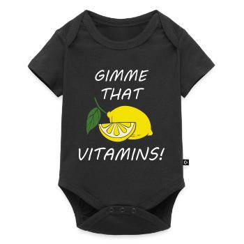 Vitamins Funny Quote Lemonade Citrus Fruit - Baby Premium short-sleeve bodysuit - black - Front