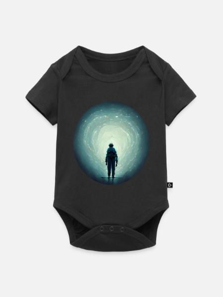 Astronaut im All - Baby Premium Kurzarmbody - Schwarz