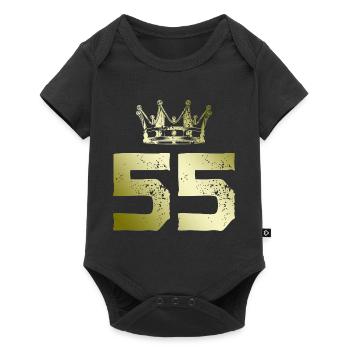 55 Zahl Krone - Baby Premium Kurzarmbody - Schwarz - Vorne