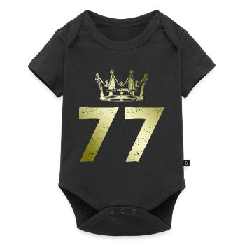 77 Couronne de numéros - Body à manches courtes Premium Bébé - noir - Devant