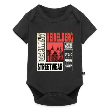 Heidelberg Allemagne Ville Skyline Home Love - Body à manches courtes Premium Bébé - noir - Devant