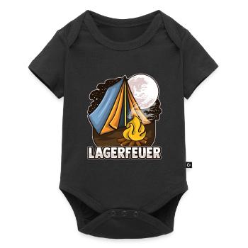 Lagerfeuer mit Zelt - Baby Premium Kurzarmbody - Schwarz - Vorne