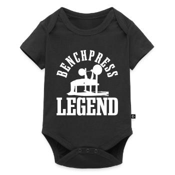 Benchpress Legend Powerlifter Fitnesstraining und - Baby Premium Kurzarmbody - Schwarz - Vorne