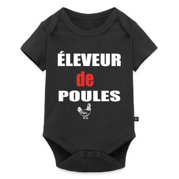 Éleveur De Poules Meilleur Fermier Humour - Body à manches courtes Premium Bébé - noir - Devant