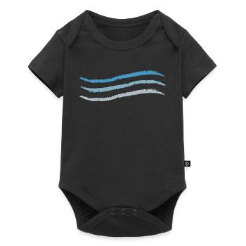 3 lignes sales vague bleue à grise - Body à manches courtes Premium Bébé - noir - Devant